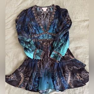 Camilla Blue and Black Ornate Dress
